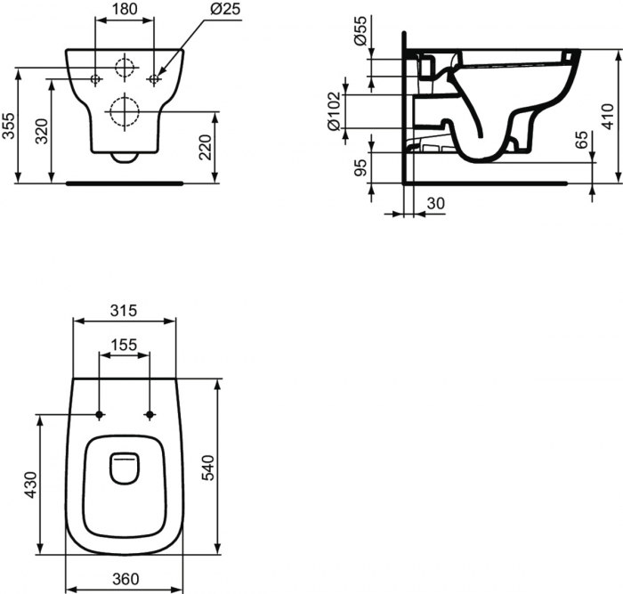 VAS WC ESEDRA SUSPENDAT 54.5X36.5,FIXARE COMPLET ASCUNSA [4]