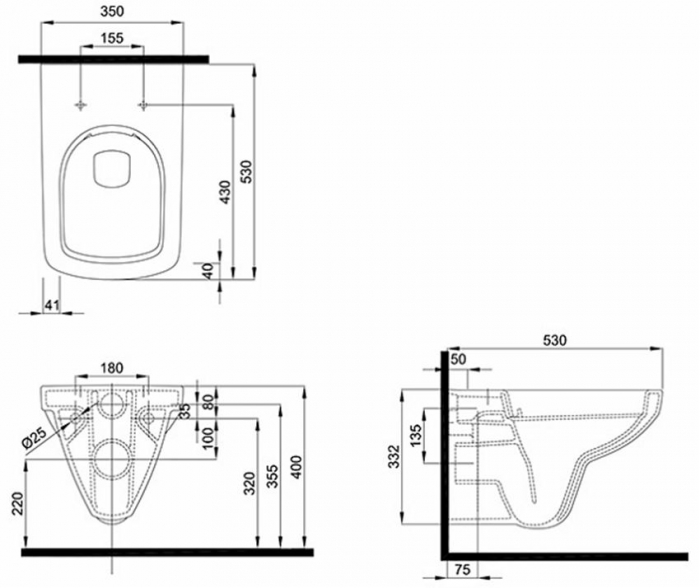 VAS WC NOVA PRO SUSPENDAT RIMFREE 53 CM RECTANGULAR [2]