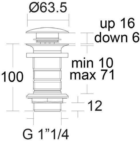 VENTIL PUSH-OPEN SILK BLACK PENTRU LAVOARE FARA PREAPLIN [2]