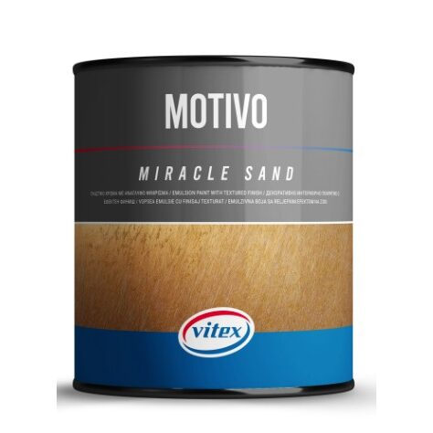 Vopsea pe bază de apă cu finisaj texturat VITEX Motivo Miracle Sand, Titanium 905ml [2]