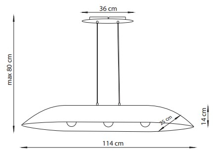Lampă Suspendată SIGMA GONDOLA L Alb–Auriu, 1xE27 [3]