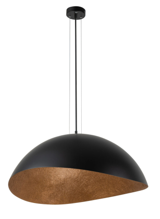 Iluminat interior si exterior - Lampă Suspendată SIGMA SOLARIS M Negru–Cupru, Oțel + Compozit Mineral, Design Modern, 1xG9