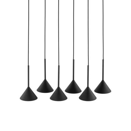 Lampă Suspendată TK Lighting CONO MINI BLACK 6xE14 – Lustră Modernă cu 6 Abajururi Conice Negru Mat [1]