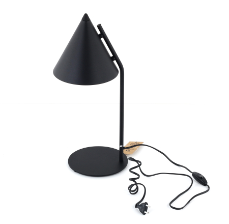 Lampă de Noptieră TK Lighting CONO BLACK 1xE14 – Lampă Modernă cu Abajur Conic Negru Mat [2]