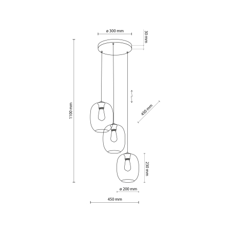 Lampă Suspendată TK Lighting ELIO MIX, 3xE27 [3]