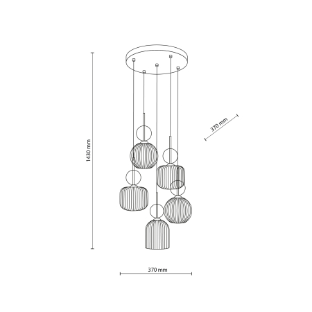 Lampă Suspendată TK Lighting SOPHIA COGNAC WHITE 5xE14 – Corp de Iluminat Modern din Sticlă Cognac Albă și Metal Auriu Satinat [3]