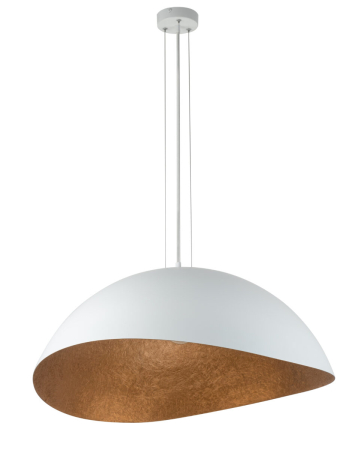 Iluminat interior si exterior - Lampă Suspendată SIGMA SOLARIS M Alb–Cupru, Oțel + Compozit Mineral, Design Modern, 1xG9