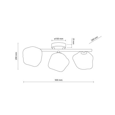 Plafonieră TK Lighting LAVA BROWN 3xG9 – Lampă de Tavan Modernă din Sticlă Maro Fumurie și Metal Auriu Satinat [3]