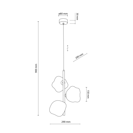 Lampă Suspendată TK Lighting LAVA SABIA 3xG9 – Pendul Modern din Sticlă Fumurie și Metal Auriu Satinat [3]