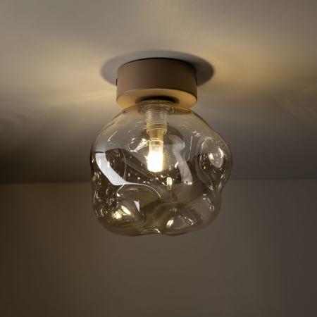 Iluminat interior si exterior - Aplică de Perete TK Lighting LAVA SABIA 1xG9 SMALL – Kinkiet Modern din Sticlă Fumurie și Metal Auriu Satinat