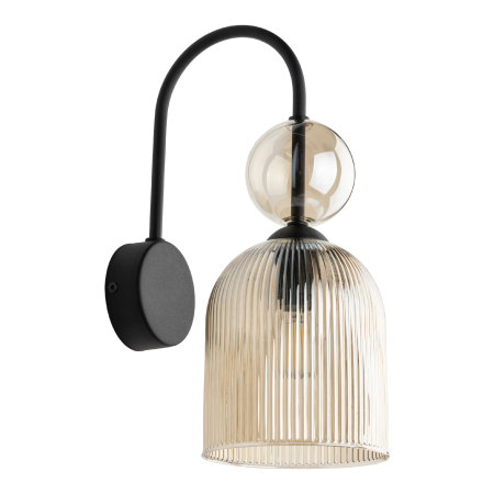 Aplică de Perete TK Lighting SOPHIA COGNAC 1xE14 – Corp de Iluminat Modern din Sticlă Cognac și Metal Auriu Satinat [1]