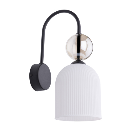 Aplică de Perete TK Lighting SOPHIA COGNAC WHITE 1xE14 – Corp de Iluminat Modern din Sticlă Cognac Albă și Metal Auriu Satinat [1]