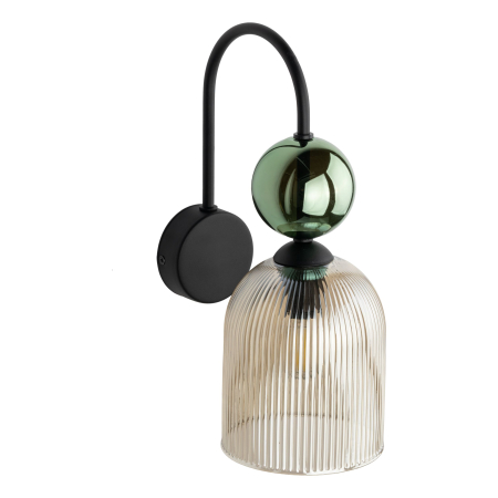 Aplică de Perete TK Lighting SOPHIA GREEN COGNAC 1xE14 – Corp de Iluminat Modern din Sticlă Verde–Cognac și Metal Auriu Satinat [2]