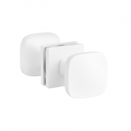 Buton usi - APRILE QUERCA Q SLIM 7MM WH buton dublu - alb mat - fix / fix