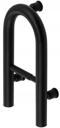 Sisteme de dus - Bară de susținere cu montare pe perete, cu spațiu pentru hârtia igienică - 2în1, Deante, Vital,Negru