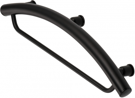 Baie - Bară de susținere cu montare pe perete, loc pentru prosop - 2în1, Deante, Vital,Negru