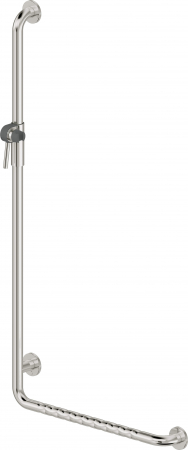 Baie - Bară de susținere cu montare pe perete, unghi - ro_lewy, Deante, ,oțel, antracit