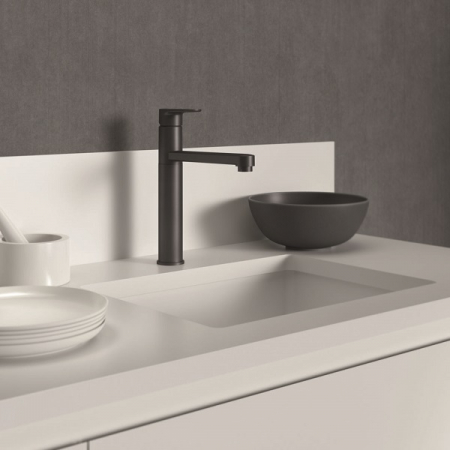 BATERIE BUCATARIE CERAFINE O H180 CU PIPA LUNGA ,SILK BLACK [1]