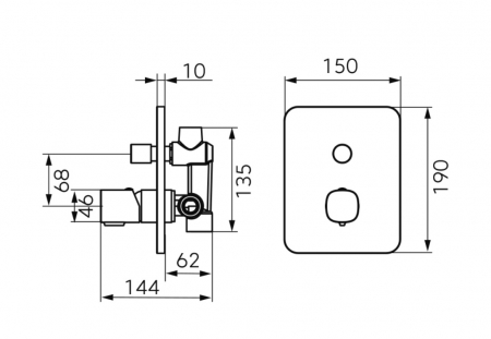BATERIE INCASTRATA CADA/DUS MEANDRO CU 2 IESIRI, CROM [1]