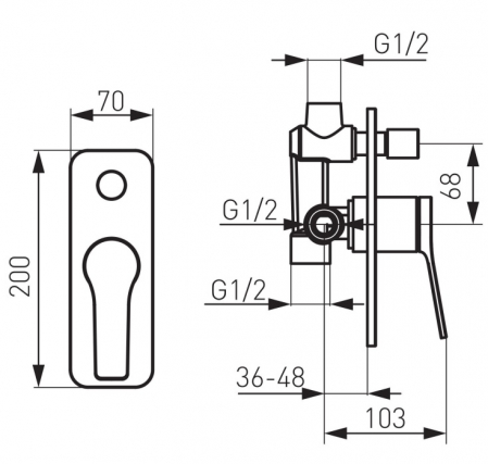 BATERIE INCASTRATA CADA/DUS SEPPIA CU 2 IESIRI, CROM [1]