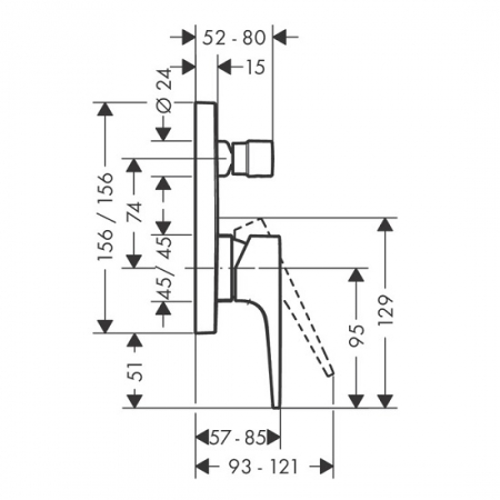 ORNAMENT BATERIE CADA/DUS METROPOL, CU DIVERTER (NECESITA IBOX), CROM [1]