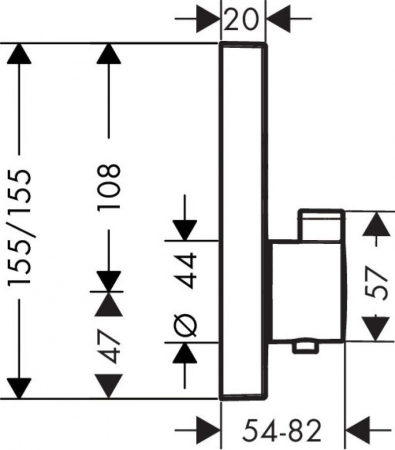 ORNAMENT DUS TERMOSTATIC SHOWER SELECT 2 IESIRI (PENTRU IBOX UNIV.), BRUSHED BLACK CHROME [1]