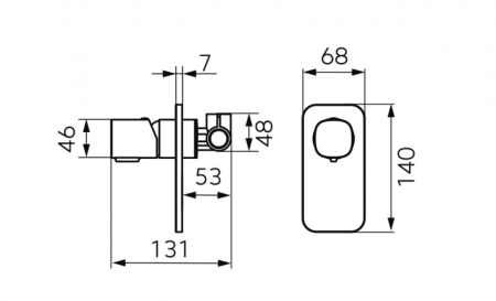 BATERIE INCASTRATA DUS MEANDRO CU 1 IESIRE, CROM [1]