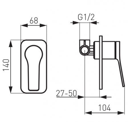 BATERIE INCASTRATA DUS SEPPIA CU 1 IESIRE, CROM [1]