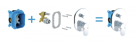 Baterie încastrabilă Chrome cu comutator pentru R-box  CR 065.00 [4]