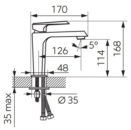 Baterie lavoar FDesign Brina, crom [1]