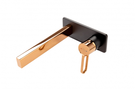 Baterii de baie - BATERIE INCASTRATA LAVOAR ZAFFIRO, NEGRU-ROZ AURIU