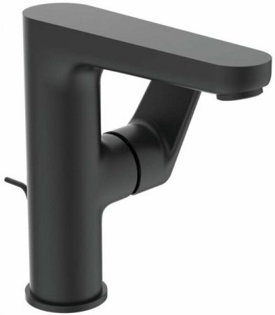 Baterii lavoar - BATERIE LAVOAR H155 CERAFINE O SILK BLACK,CU PIPA INALTA SI VENTIL METALIC