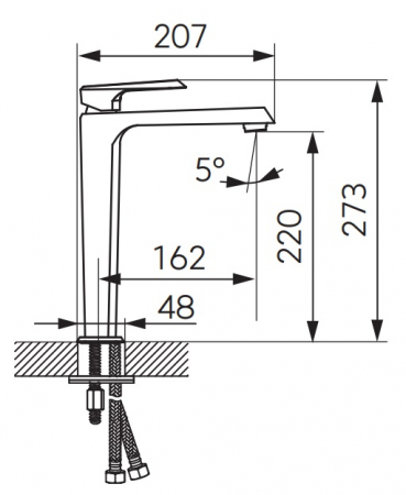 BATERIE LAVOAR INALTA BRINA, CROM [1]