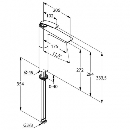 BATERIE LAVOAR INALTA 334 MM BALANCE [1]