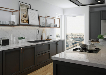 Baterie pentru bucătărie, cu pipă extractibilă, Deante, Gerbera,cromat WITH WHITE [2]