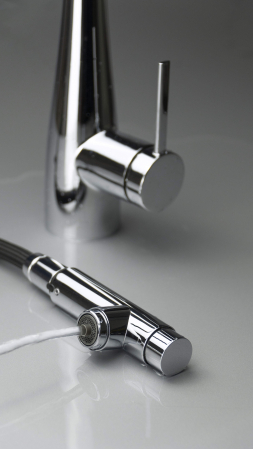 Baterie pentru bucătărie, cu racord pentru filtrul de apă, cu pipă extractibilă [4]