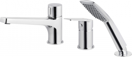 Baie - Baterie pentru cadă, 3-orificii, Deante, Jasmin,Cromat