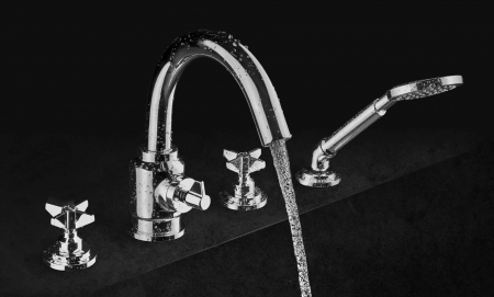 Baterie pentru cadă, 4-orificii, cu set de duș [1]