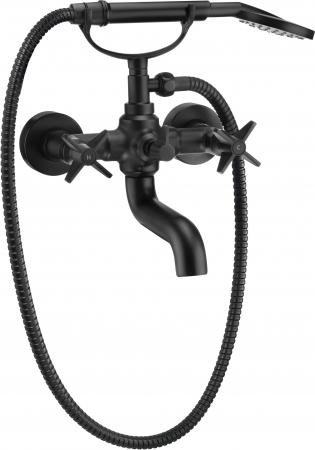 Baterie pentru cadă, cu set de duș, Deante, Termisto,Negru [1]