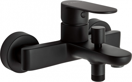 Baie - Baterie pentru cadă, montare pe perete, Deante, ALPINIA,Negru