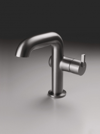 Baterie pentru chiuvetă, cu pipă dreptunghiulară, Deante, Silia,Titanium [1]