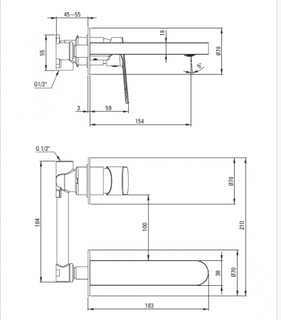 Baterie pentru chiuvetă, îngropat, Alpinia Deante ,cromat [1]