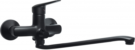 Baie - Baterie pentru chiuvetă, montare pe perete, cu pipă alungită - racord furtun