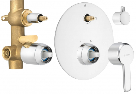 Baterie pentru duș, îngropat, cu comutator de duș, Deante, ARNIKA,Cromat [1]