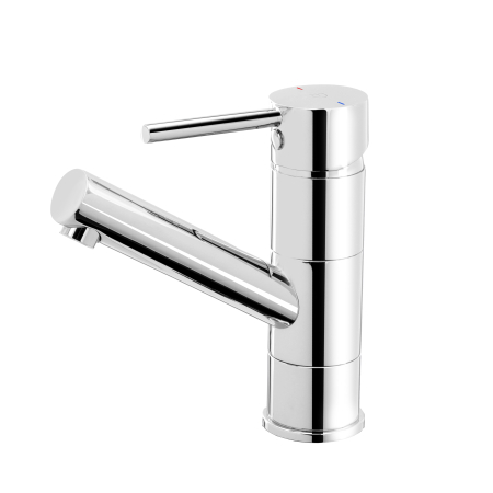 Baterii lavoar - Baterie stativa lavoar cu pipa mobila Flusso și ventil click-clack, crom