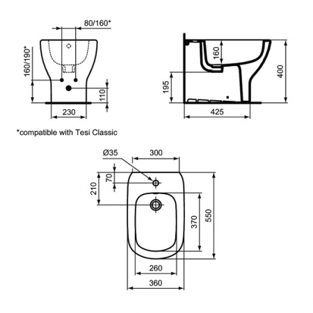 BIDEU TESI BTW 55X36 ALB MAT [1]