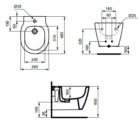 BIDEU CONNECT SPACE SUSPENDAT 48X36.5,FIXARE COMPLET ASCUNSA [1]
