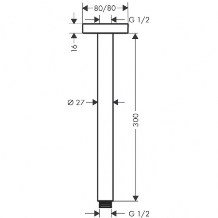 BRAT DUS E 300 MM, CU ORNAMENT PATRAT SI MONTAJ DIN TAVAN [1]