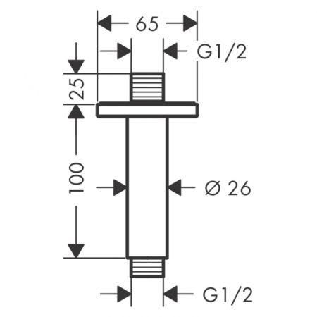 PRELUNGIRE BRAT DUS VERNIS SHAPE 100 MM, CU PRINDERE DIN TAVAN, CROM [1]