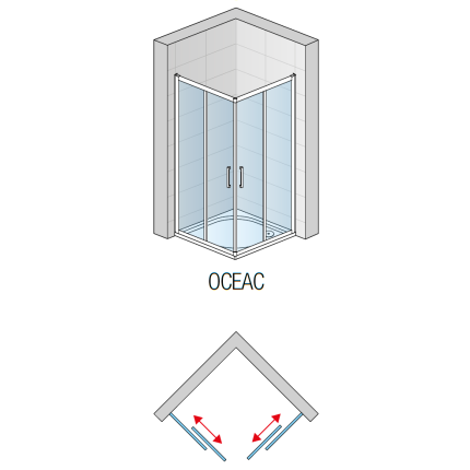 Cabina de dus patrata Sanswiss Ocelia 80x80 cm, profil crom, sticla transparenta [1]